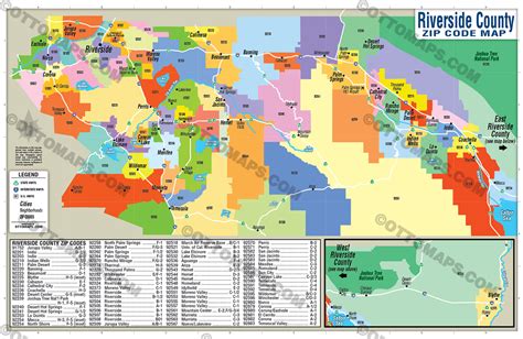 Riverside County Zip Code Map (Zip Codes colorized) - FILES - PDF and – Otto Maps