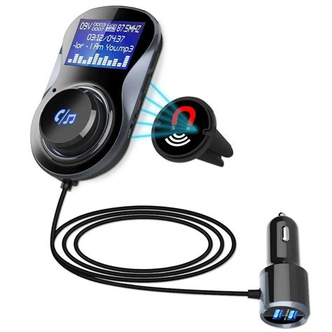 Bluetooth Car FM Transmitter Wireless Bluetooth Radio Adapter Receiver Car Kit with Hands Free ...