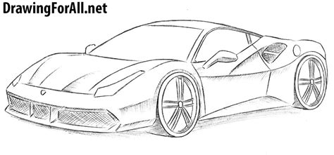 Ferrari Drawing, Pencil, Sketch, Colorful, Realistic Art Images ...