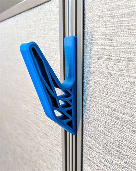 Modern Office Cubicle Hook - 3D Printed Partition Rail Coat Hanger in ...