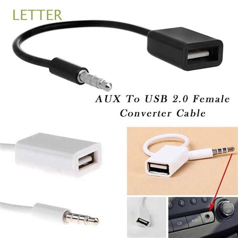 MP3 Audio Plug Jack 3.5mm Male To USB 2.0 Female Cable Converter AUX Adapter | Shopee Singapore