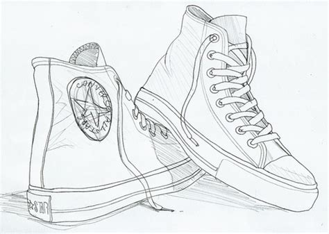 Converse Shoe Sketch at PaintingValley.com | Explore collection of ...