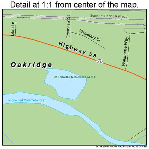 Oakridge Oregon Street Map 4154100