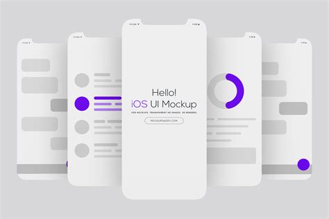 5 Screens App UI Mockup - Mockupdaddy