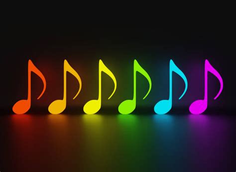 Neon Music Notes Stock Photos, Pictures & Royalty-Free Images - iStock