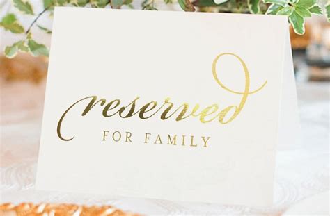 Printable Wedding Reserved Signs - Printable JD