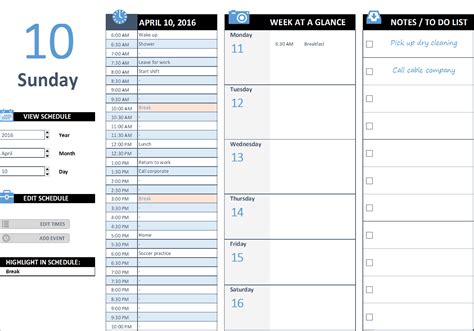 Daily Work Schedule Excel - Business Insights Group AG