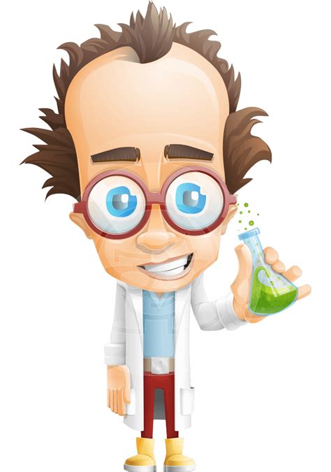 Professor Chemist Cartoon Scientist Vector Character AKA Professor Nuts-chmitz | GraphicMama