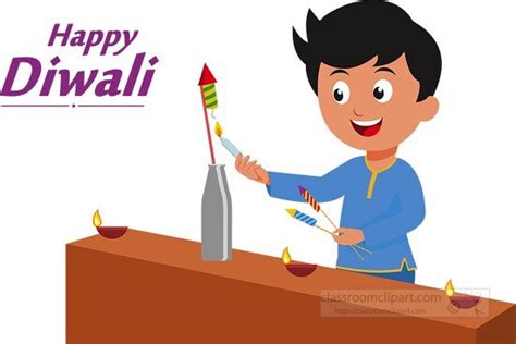 boy firing rocket cracker diwali clipart - Classroom Clip Art