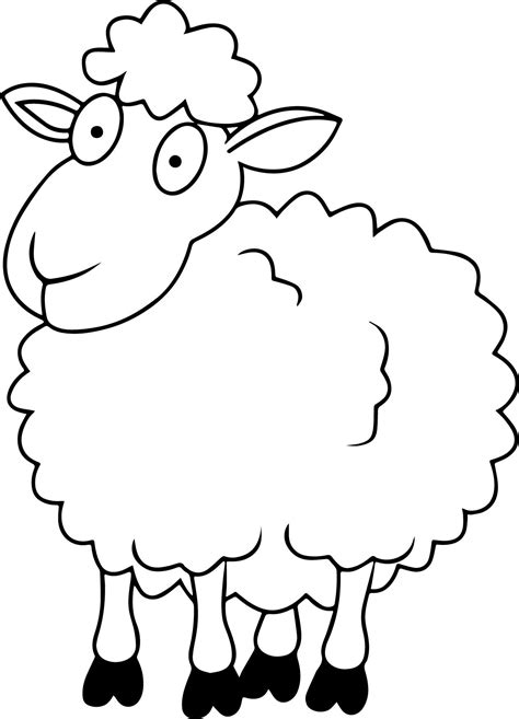 Sheep Outline Coloring Page - Coloring Home