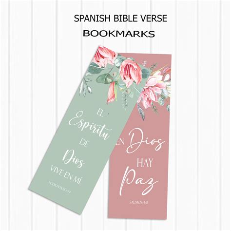 Spanish Bible Bookmarks Printable Set of 8 7 X 2.5 Inches - Etsy