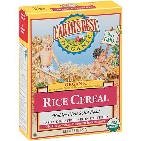 Earth's Best Organic Whole Grain Rice Infant Cereal | Baby Food ...