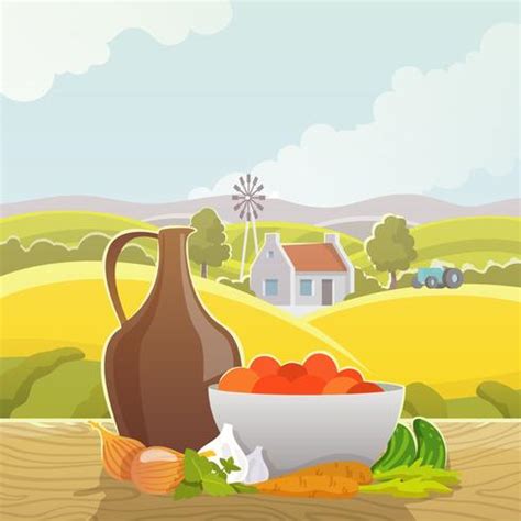 Rural landscape abstract illustration poster 469746 Vector Art at Vecteezy