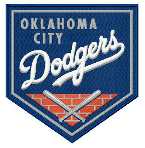 Oklahoma City Dodgers logo machine embroidery design