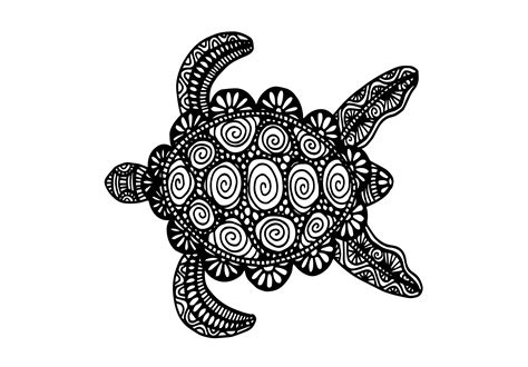 Zentangle Turtle Design, Hand Drawing Graphic by Santy Kamal · Creative ...