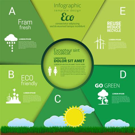 Eco infographic template design with green background Vectors images graphic art designs in ...