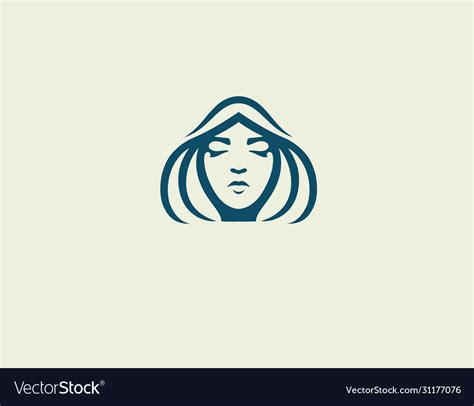 Creative minimalistic logo icon girl face Vector Image