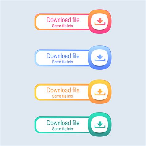 Set of Download icons button design. Colorful download button pack for website, ads, UI, and ...