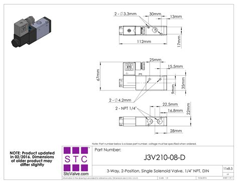 3V210-1/4: 3-Way, 2-Position Directional Solenoid Valve