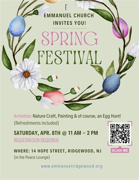 Emmanuel Ridgewood - Spring Festival, Saturday, April 8 at 11 am - 2 pm