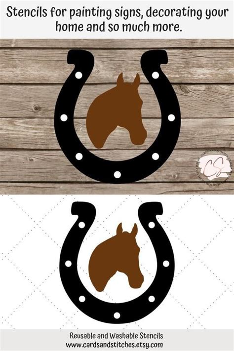 Horseshoe Stencil Great for Wood Walls and Shirts Perfect | Etsy | Animal stencil, Stencil diy ...