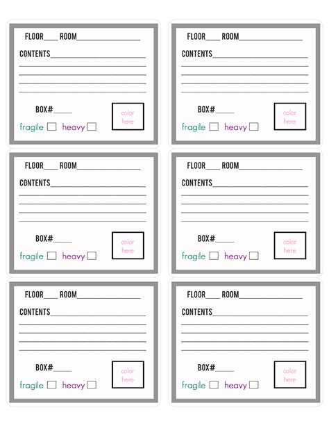 Free Printable Moving Labels