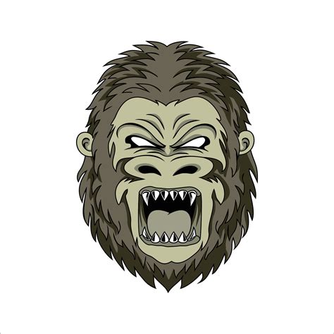 king kong head mascot design. wild primate logo template. angry gorilla vector illustration ...