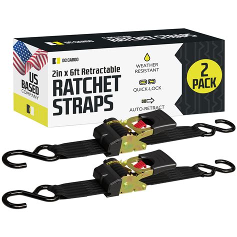 Buy DC Cargo - Retractable Ratchet Strap, 2 Pack (2 inch x 6 feet ...