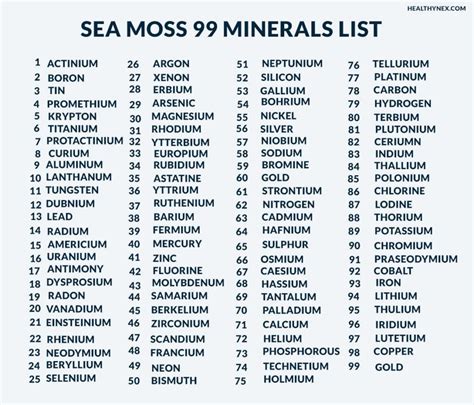 | Sea Moss 99 Minerals List | Benefits For Men & Women's