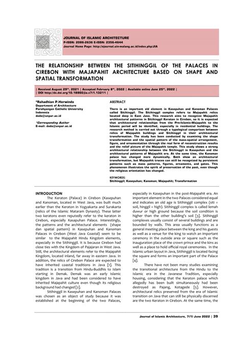 (PDF) THE RELATIONSHIP BETWEEN THE SITIHINGGIL OF THE PALACES IN CIREBON WITH MAJAPAHIT ...