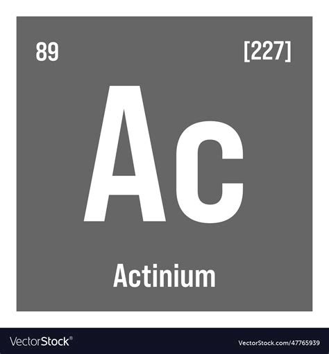 Actinium ac periodic table element Royalty Free Vector Image