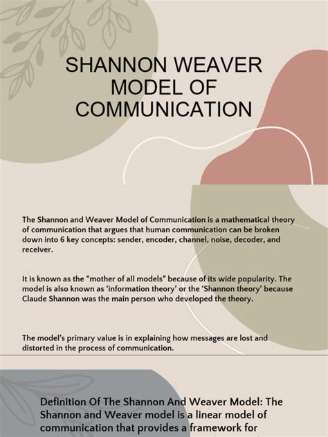 Shannon Weaver Model of Communication | PDF