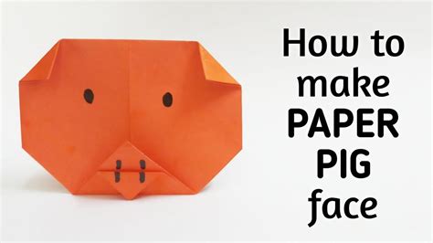 How to make an origami paper pig face, Origami. Paper Folding Craft, Videos and Tutorials.