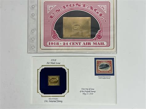 Limited Edition Inverted Jenny Gold Replica Stamp And Gold Replica Inverted Jenny First Day Cover