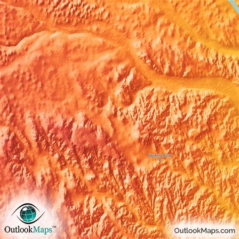 Nebraska Terrain Map | Colorful Topography of Landscape