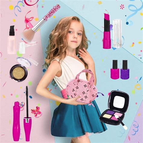 Pretend Play Makeup Kit for Girls Kids Fake Cosmetic Toys Kit Role Play ...