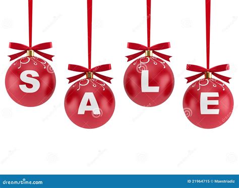 Christmas Decorations with the Word Sale Stock Illustration - Illustration of ribbon, decoration ...