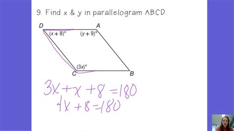 Finding Angles Of Parallelogram