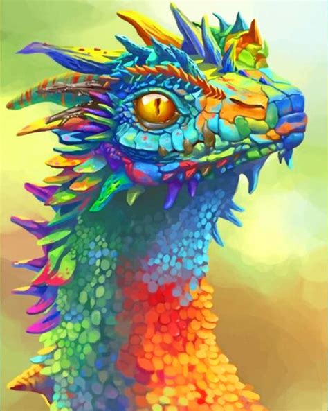 Colorful Dragon Paint By Numbers - Numeral Paint Kit