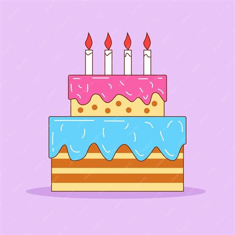 Premium Vector | Birthday cake cartoon illustration