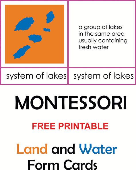 Land and Water Forms Cards-Montessori Free Printable PDF | Montessoriseries