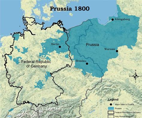 Kingdom of Prussia in 1800 and today's Germany borders : r/Napoleon