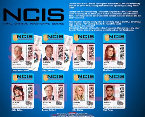 Novelty NCIS TV Show ID Badge Gibbs McGee DiNozzo Abby | Etsy