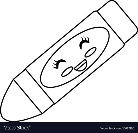 Cute crayon cartoon Royalty Free Vector Image - VectorStock