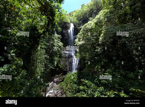 Wailua Waterfall. Hana Coast, Maui, Hawaii Stock Photo - Alamy