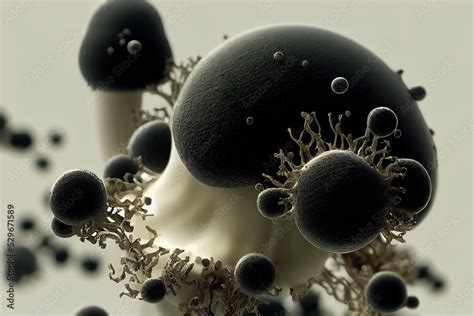 Illustrazione Stock Mucor mold, Bread mold fungi, black fungus, Mucor ...