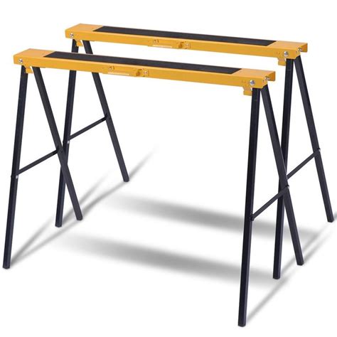 2 Pack Heavy Duty Sawhorse with Steel Folding Legs | Sawhorse, Saw horse, Folding sawhorse