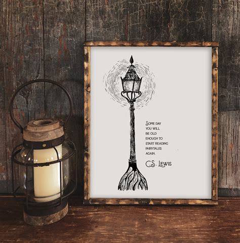 C.S. Lewis Quote Art Narnia Art Narnia Lamp Post Literary | Etsy