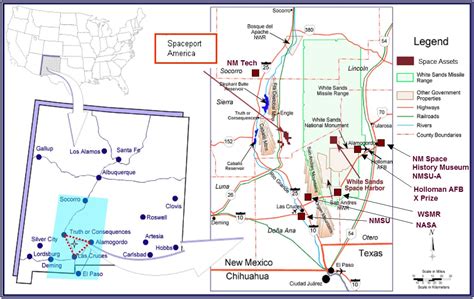 Map Location of Spaceport America, New Mexico