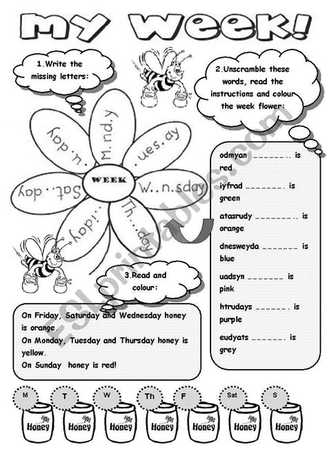 Days Of The Week Printables For Preschoolers